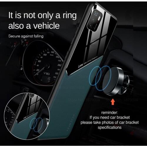 Car Magnetic Holder Leather Texure Phone Case For Xiaomi Poco m3 PRO PocoM3 M 3 PRO Soft Silicone Bumper Shockproof Coque Funda