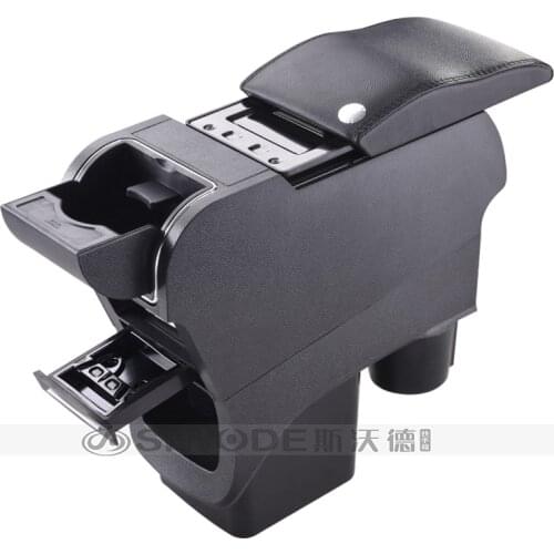 Free Punch Wooden Pu Leather Special Car Armrest Box with 4 USB Hole for Ford Focus Multifunctional Car Hand Box