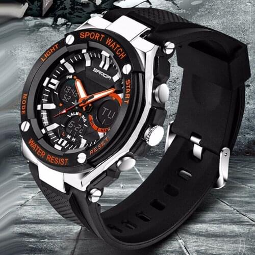 SANDA 733 Sports Watches Men Military Watches Waterproof Quartz Analog Led Digital Wristwatches Man Watch relogio masculino