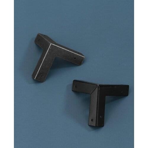 Black Metal Antique Corner Protector Wooden Box Corner Leg Tool Edge Decorative Furniture Cover Feet Retro P8U4