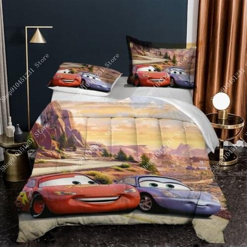 Disney Lightning McQueen Spring Summer Quilt Comforter for Kids Boys Bedroom Queen Bedding Bed Home Decoration Four Seasons