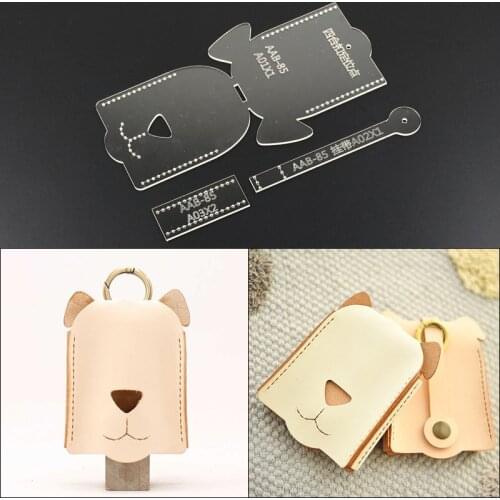 DONYAMY 1Set Acrylic Wallet Leather Template Model Handwork Leather Craft Pattern Tools Key Case Purse DIY