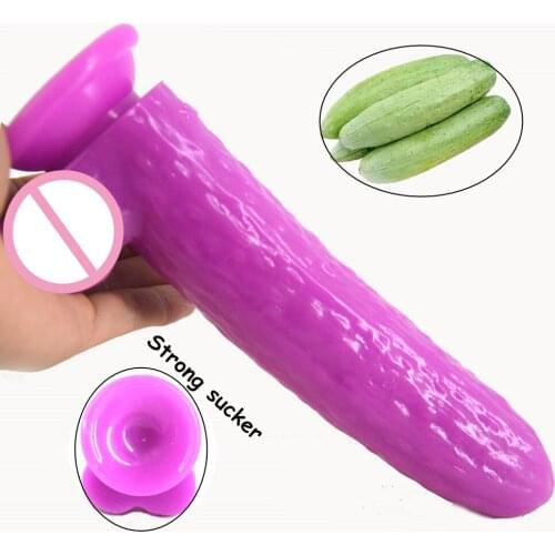 FAAK Cucumber Dildo Suction Cup Anal Dildo Sex Toys for Women Artificial Penis Pussy Masturbation Anus Stopper Erotic Sex Shop
