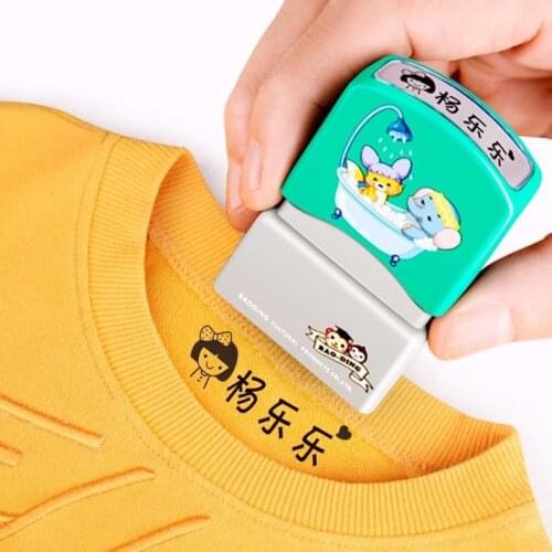Customized Name Stamp Paints Personal Student Child Baby Engraved Waterproof Non-fading Kindergarten Cartoon Clothing Name Seal