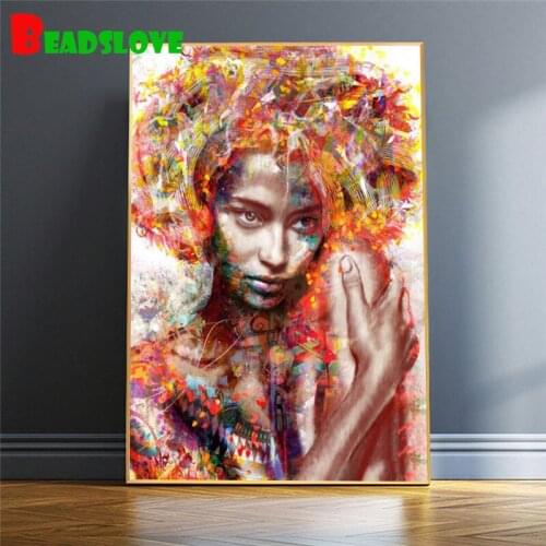 Full Square Round Drill 5D DIY Diamond Painting Portrait Of African Art Woman Diamond Mosaic Rhinestone Embroidery Cross Stitch