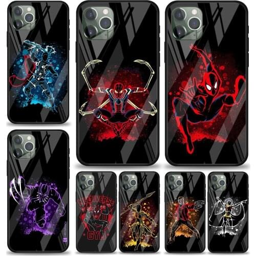 Marvel Cool Superhero Tempered Glass Cover For Apple IPhone 12 Mini 11 Pro XS MAX XR X 8 7 6S 6 Plus Phone Case Coque