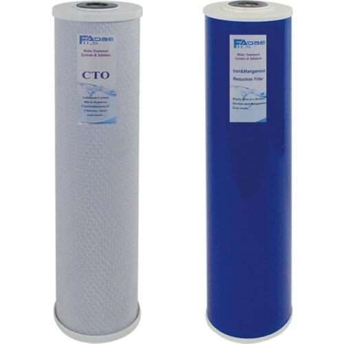 Replacement Filter Pack Carbon Block ,Iron Manganese Reduction Filter for 2 Stage 20 Inch Whole House Water Filter