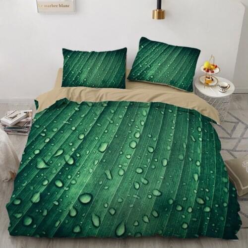 Duvet cover set sheet family euro 2.0 1.5 for home 3D luxury Bedding set bed linen Bed set 4 piece Nordic spring Green leaf