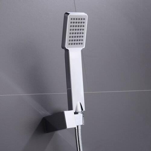 Square High Pressure Shower Head Water Saving Rainfall Universal ABS Hand Held Shower with Bracket Holder and Hose