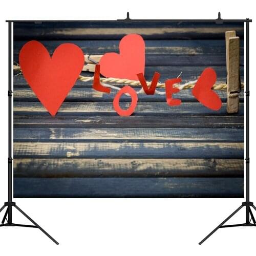 Lyavshi ValentineS Day Photography Backdrops Red Love Wood Wall Photographic Backdrops For Photo Studio