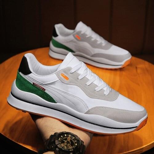 Microfiber Leather Mens Shoes Sneaker Slip Resistance Running Sport Men Casual Shoes Lace Up Man Walking Shoes Size 39-44