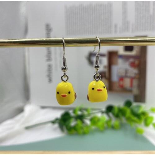 Cartoon Cute Colorful Animal chick Earrings for Girls Women Children Birthday Gift Lovely Jewelry