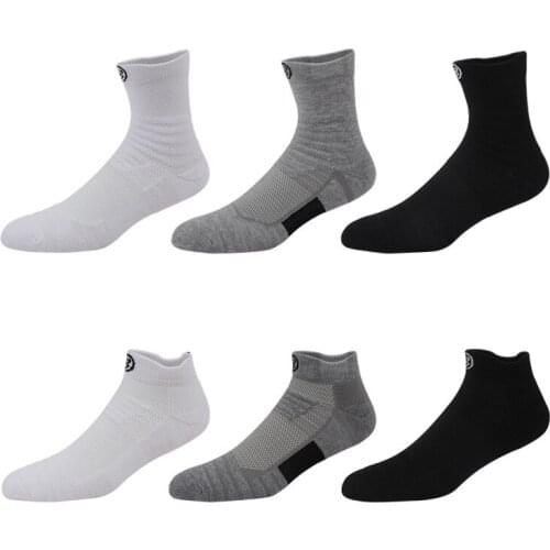 Running Socks Sports Basketball Football Cycling Men Anti Slip Breathable Moisture Wicking Thick Black Athletic Mens Short Sox
