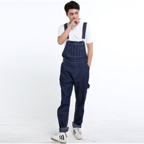 Hot 2020 Mens Plus Size 26-44 46 Overalls Large Size Huge Denim Bib Pants Fashion Pocket Jumpsuits Male Free Shipping Brand