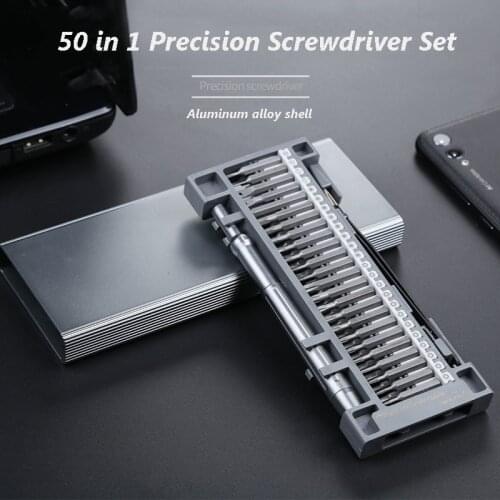 Screwdriver Set 50 In 1 Aluminum Alloy Shell Handle Magnetic Screwdriver Precision Phillips Head Phone Repair Screwdriver Tool