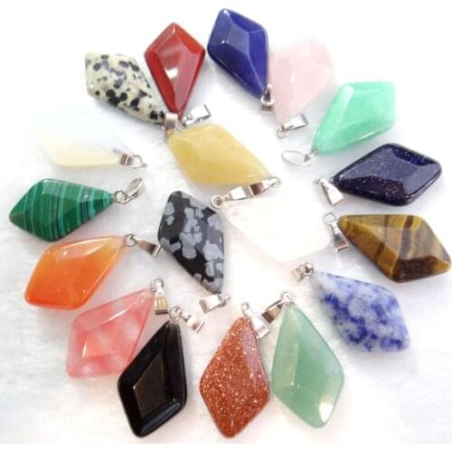 Natural Stone section Water drops aventurine lapis Quartz Crystal Pendants for diy Jewelry making Necklace Accessories24pcS