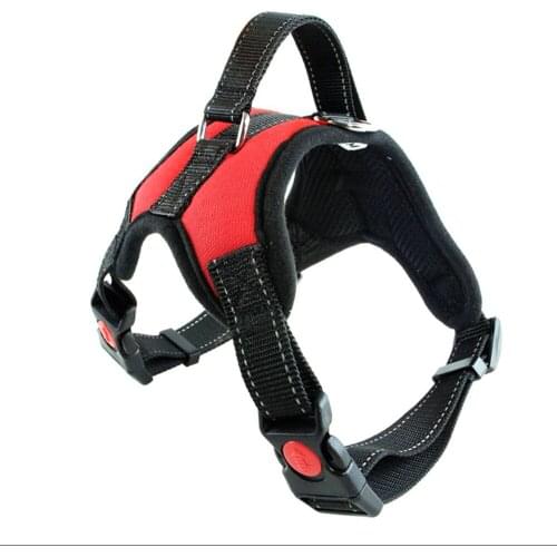 Nylon collar Harness Large and medium Reflective tape yarn Breathable and comfortable mesh pet dog leash with traction rope