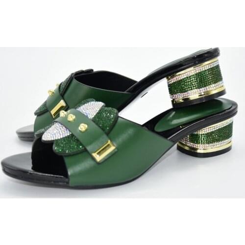 New pump heel shoes Italian womens party prom wedding elegant shoes slippers summer woman slippers