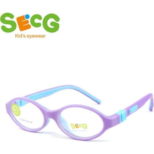 SECG Round Cute Children Optical Glasses Frames Silicone Solid Unisex Kids Glasses Eyewear Children Prescription Spectacles