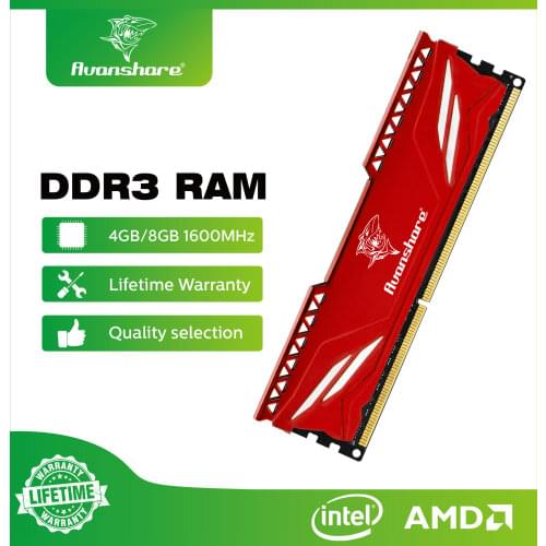 Avanshare Memoria Ram DDR3 8GB 4GB 1600MHz 1866MHz Desktop Memory New Dimm 1333MHZ RAMS