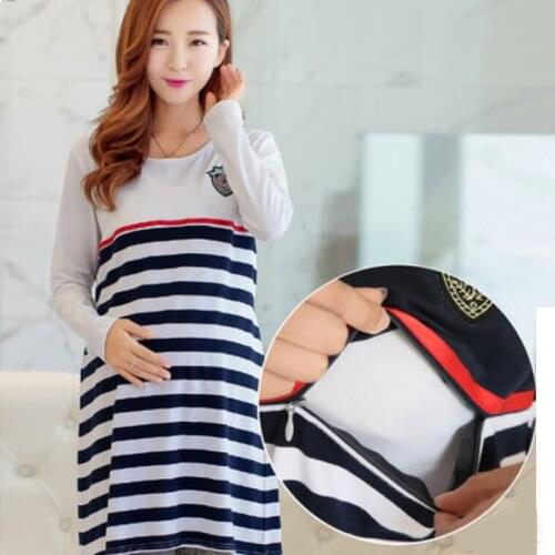 Nursing Dress Long-Sleeve Pregnant Women Special Offer Maternity Clothing Casual Women Clothes Striped Maternity Dress 2021 New