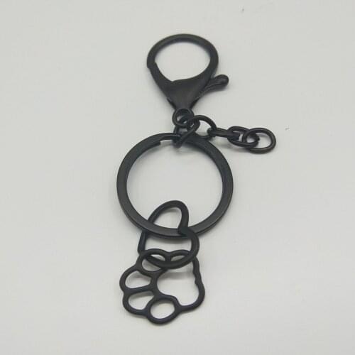 Hollow Pet Paw Footprint Keychain Shellhard Cute Animal Dog Cat Love Heart Pendant Keychain For Women Girls Jewelry Keychain