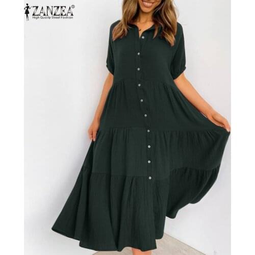 ZANZEA Summer Short Sleeve Dresses