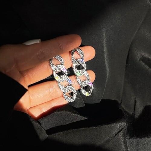 Crystal Long Earrings For Women Sliver Color Trendy Punk Korean Style Statement Transparent Earrings Bohemian Jewelry Accessorie