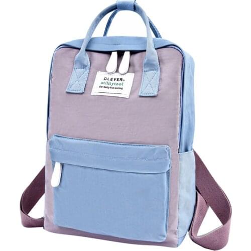 Women Canvas Backpacks Candy Color Waterproof School Bags for Teenagers Girls Big Cute Laptop Backpack Patchwork Kawaii Backpack