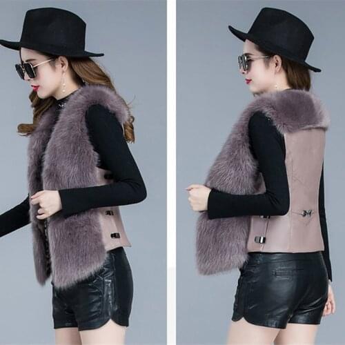 Womens Waistcoat Spring Autumn Outer Wear Fur Jackets 2021 New Sleeveless Coats Imitation Mink Vest Outerwear Ladies Top L876