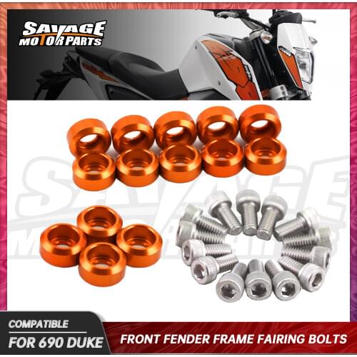 14 PCS Front Fender Frame Fairing Screw Bolts Kit For 690 DUKE R 2012-2018 15 16 17 Motorcycle Accessories Body Mount Nuts