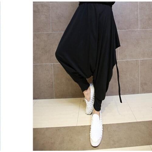 27-44 Spring And Summer Men New Tide Harem Pants Collapse Hanging Crotch Pants Personality Casual Trousers Singer Costumes