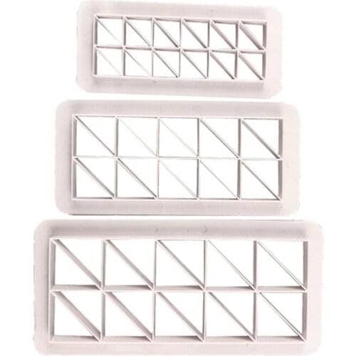 3Pcs/Set Biscuit Mold Triangle Cookie Cutter Custom Made 3D Printed Fondant For Kitchen Cake Bread Embossing Decorating Tools