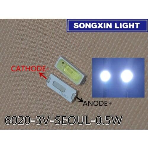 300pcs For SAMSUNG Seoul LED New and Original LED 0.5w 3v 5620 6020 Cool white LCD Backlight for TV Application