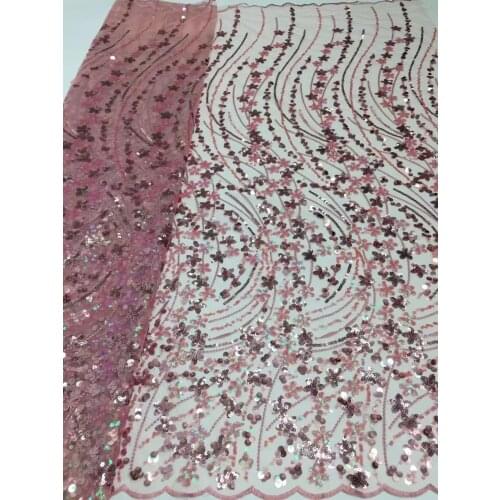 5yards/pc)2021 Newest embroidered African sequins net lace bling bling French tulle lace fabric for charming party dress FZZ102