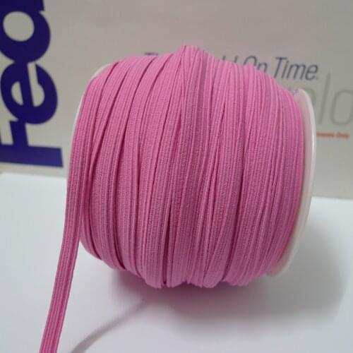 50 Meters 1/4'' 6mm #12 Medium Pink Colored Skinny Elastic Band