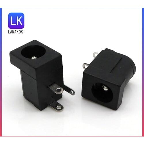 50pcs/lot DC-005 PCB Mount 5.5 x 2.1/2.5 mm Female DC Power Jack Plug Socket Connector DC005 Black 5.5*2.1/2.5MM