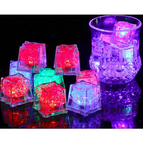 6pcs Home Decor Luminous LED Ice Cubes Glowing Party Ball Flash Neon Wedding Festival Christmas Ornament Bar Party Supplies
