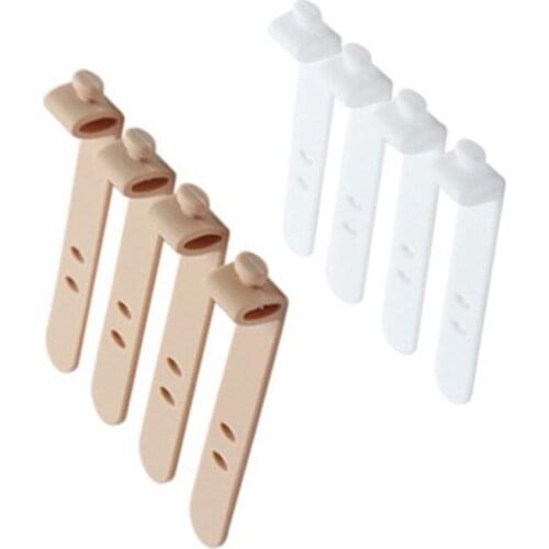 8Pcs Silicone Strap Earphone Storage Tape Power Line Data Cable Tie Outside Travel Cable Organizer Strap Office Zip Ties Khaki