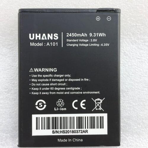 2450mAh Battery Fit For UHANS A101 A101S Rechargeable Li-ion Built-in Mobile Phone Lithium Polymer Battery