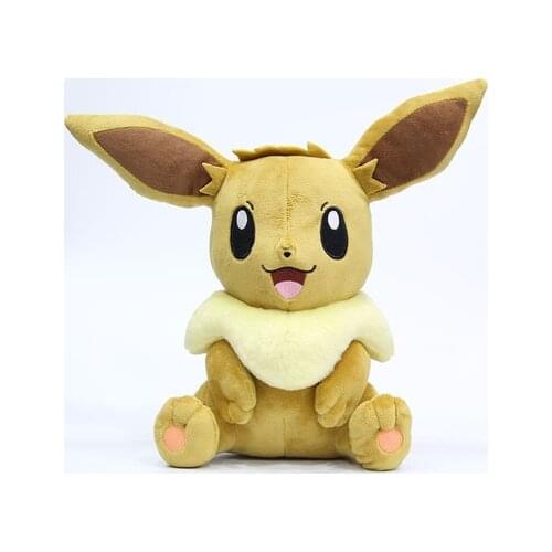 Anime Pokemon Kawaii Sitting Eevee Plush Toys Soft Stuffed Lets Go Game Pocket Monster Eevee Doll Pillow for Kid Baby Xmas Gift