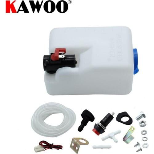 KAWOO Car Wiper Blade Windshield Washer Reservoir Pump Bottle Kit 12V Jet Switch Clean Tool for Car for Boats for Marine Classic