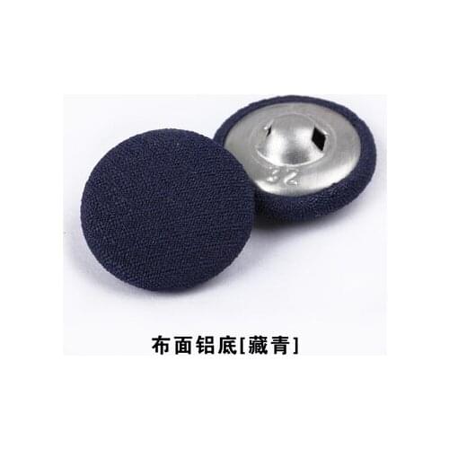 Free shipping 30pcs/lot 20mm navy blue Cloth cover aluminum bottom button coat female cotton cloth covered buttons diy button