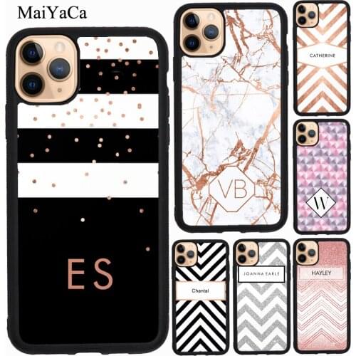 PERSONALISED CUSTOM NAME MONOGRAM LETTER INITIALS Case For iPhone 12 Pro Max mini 11 Pro Max XS X XR SE 2020 6S 7 8 Plus Cover