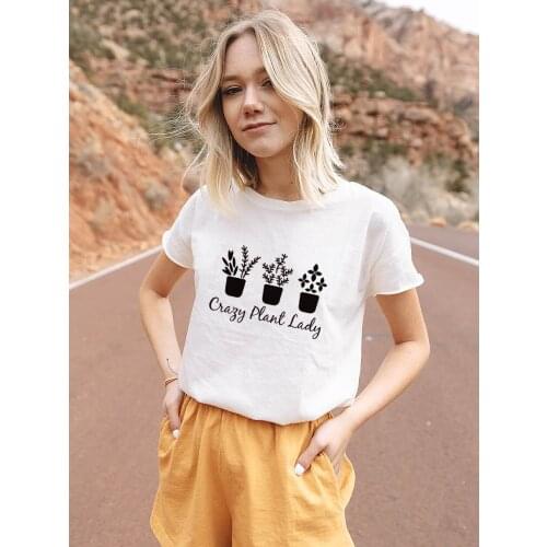 Crazy plant lady Plants Graphic Womens Summer Funny T-Shirt New Favorite Style Of Tee Plant Lovers Gift gardener shirt