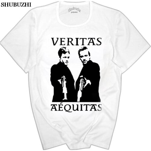 Short Sleeve The Boondock Saints T-shirt White Norman Reedus Gun Veritas Aequitas Top Tees Shirt euro size