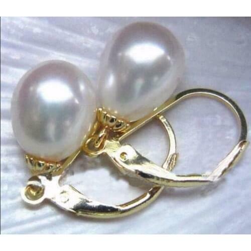 “HOT AAA 10-12MM NATURAL SOUTH SEA WHITE PEARL EARRINGS