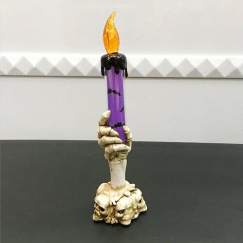 Halloween Skull Skeletal Hand Stand LED Candle Light Table Decoration Party Lamp