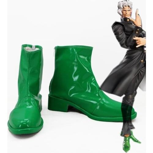 JOJO tardust Crusaders Noriaki Kakyoin Green Cosplay Boots Shoes Men Cosplay Costume Party Shoes Custom Made Boots