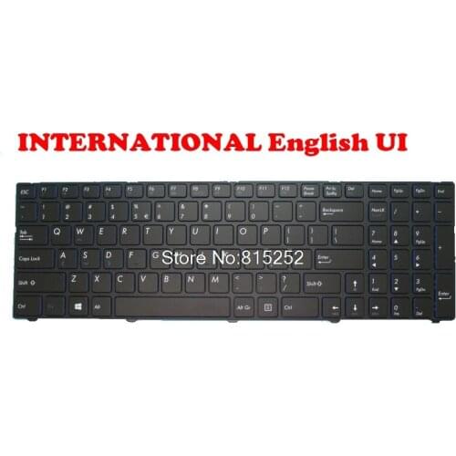 Laptop Keyboard For Pegatron E15K E15S V150062QS1 UI 0KN0-CNFUI11 Black With Black Frame INTERNATIONAL English UI